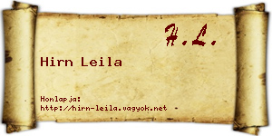 Hirn Leila névjegykártya